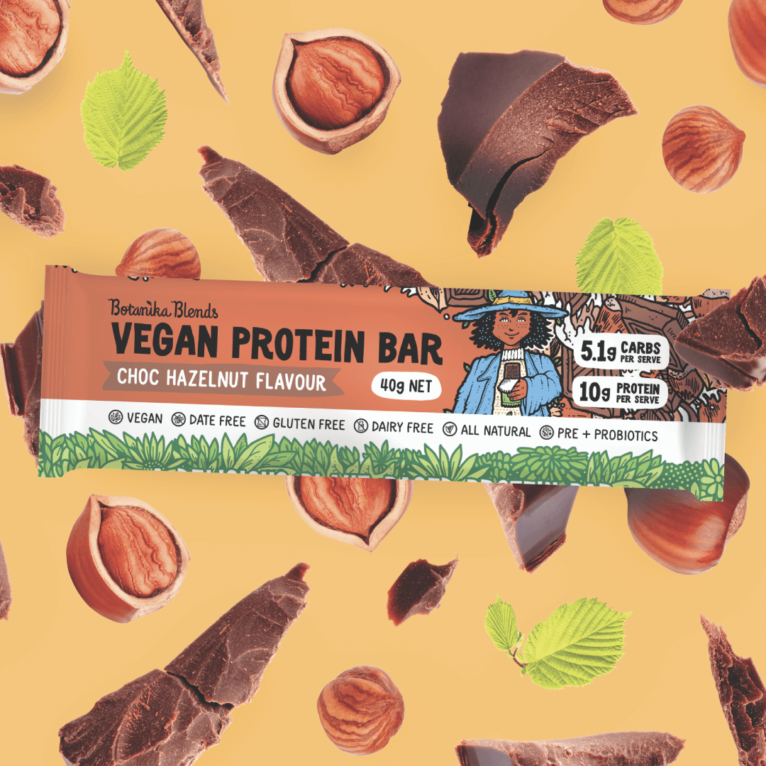 Botanika Blends Snack Foods Botanika Blends Vegan Protein Bars Choc Hazelnut 12x40g