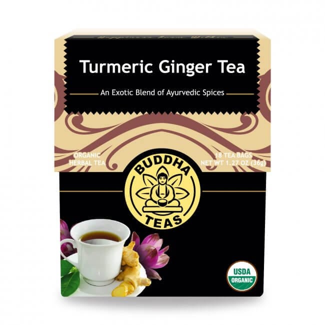 Buddha Teas Organic Tea Buddha Teas Organic Herbal Turmeric Ginger Tea 18 Sachets