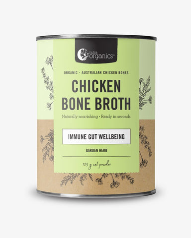 nutra organics bone broth chicken organic garden herb 125g