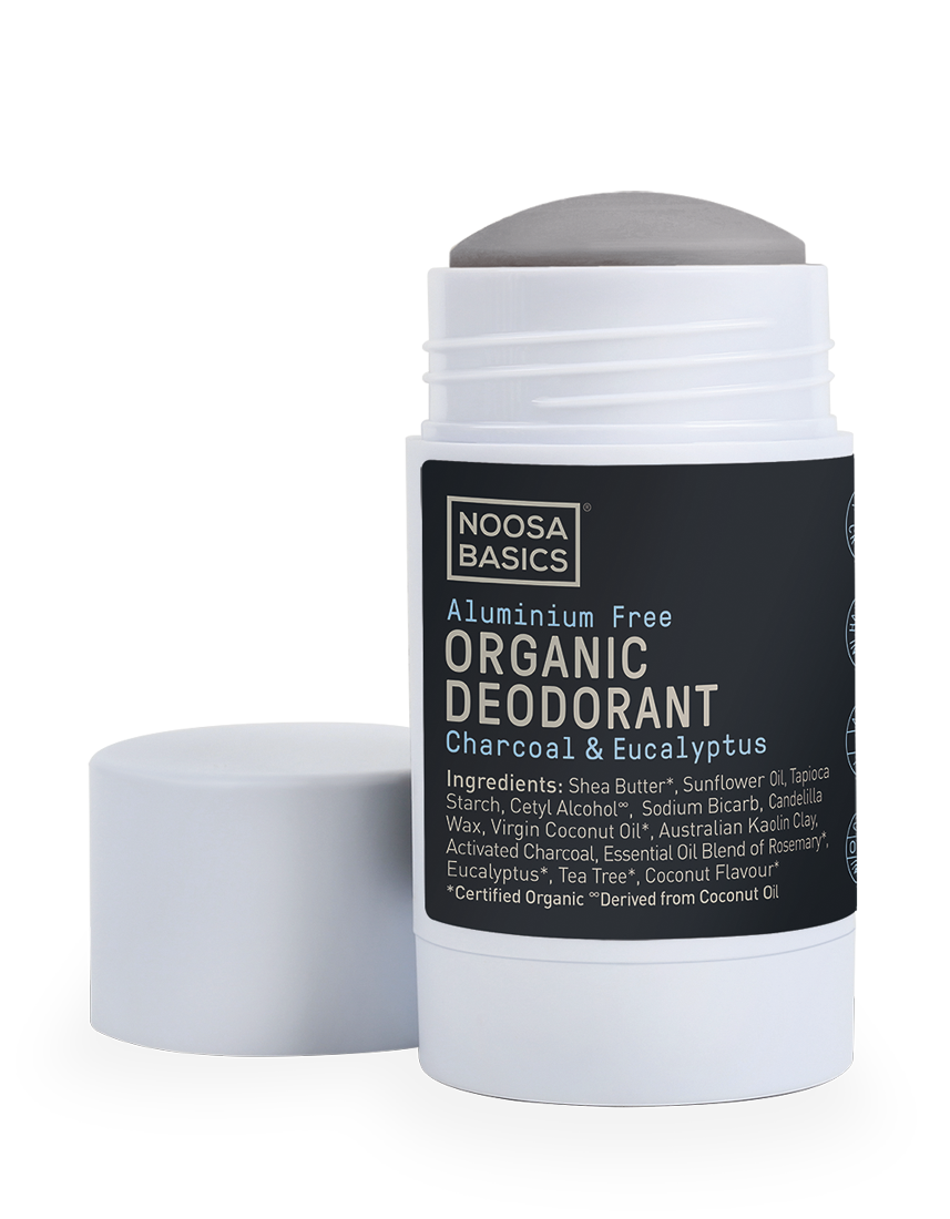 noosa basics organic deodorant stick with activated charcoal 60g