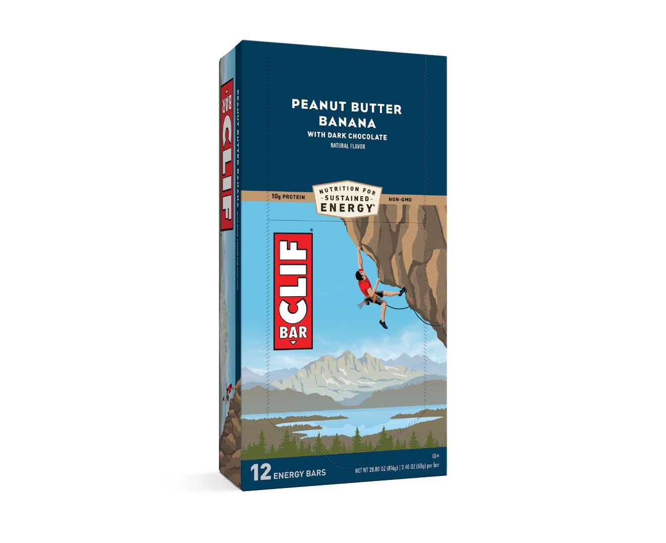 Clif Protein Bars Clif Energy Bar Peanut Butter Banana with Dark Chocolate 12x68g