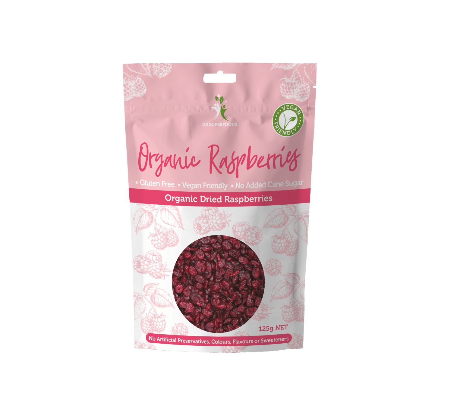 Dr Superfoods Snack Foods Dr Superfoods Dried Raspberries Organic 125g