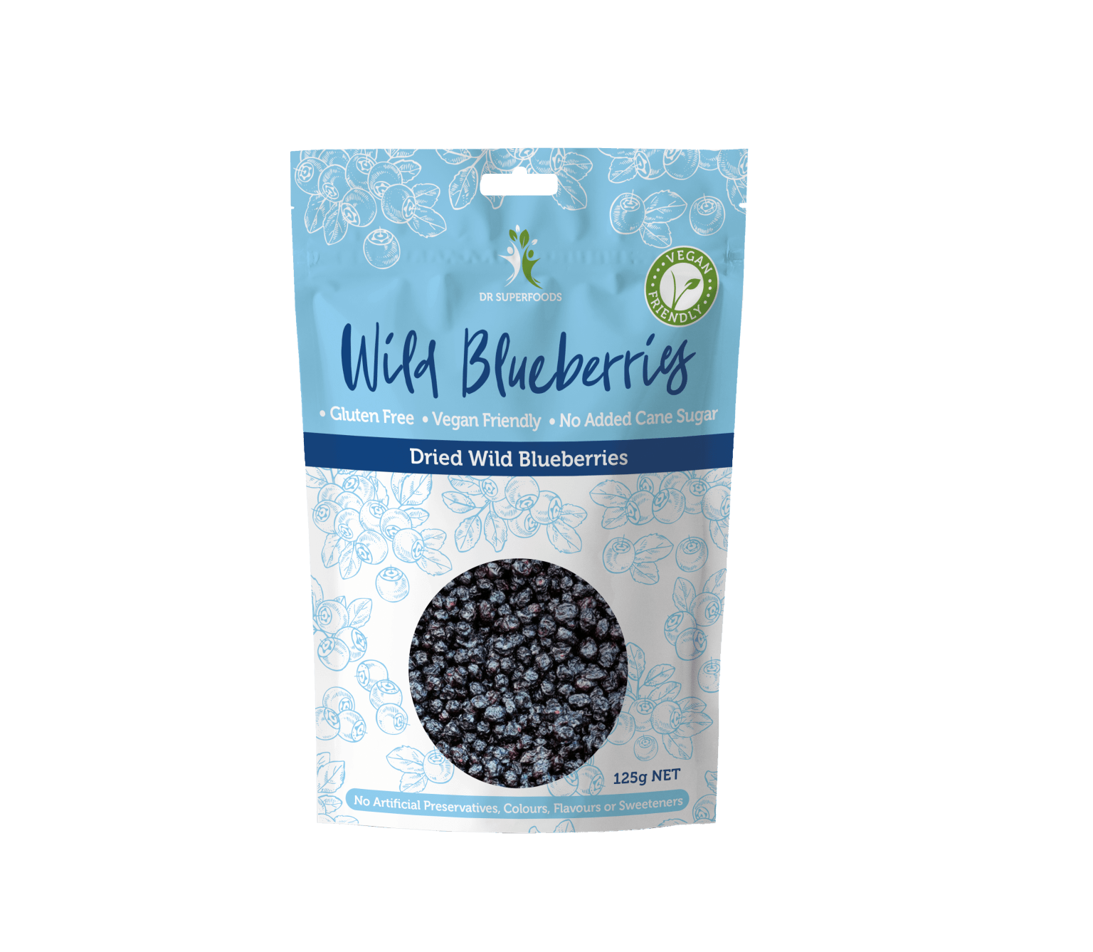 Dr Superfoods Snack Foods Dr Superfoods Dried Wild Blueberries 125g