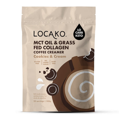 locako coffee creamer cookies & cream (enriched with mct oil & grass fed collagen) 300g