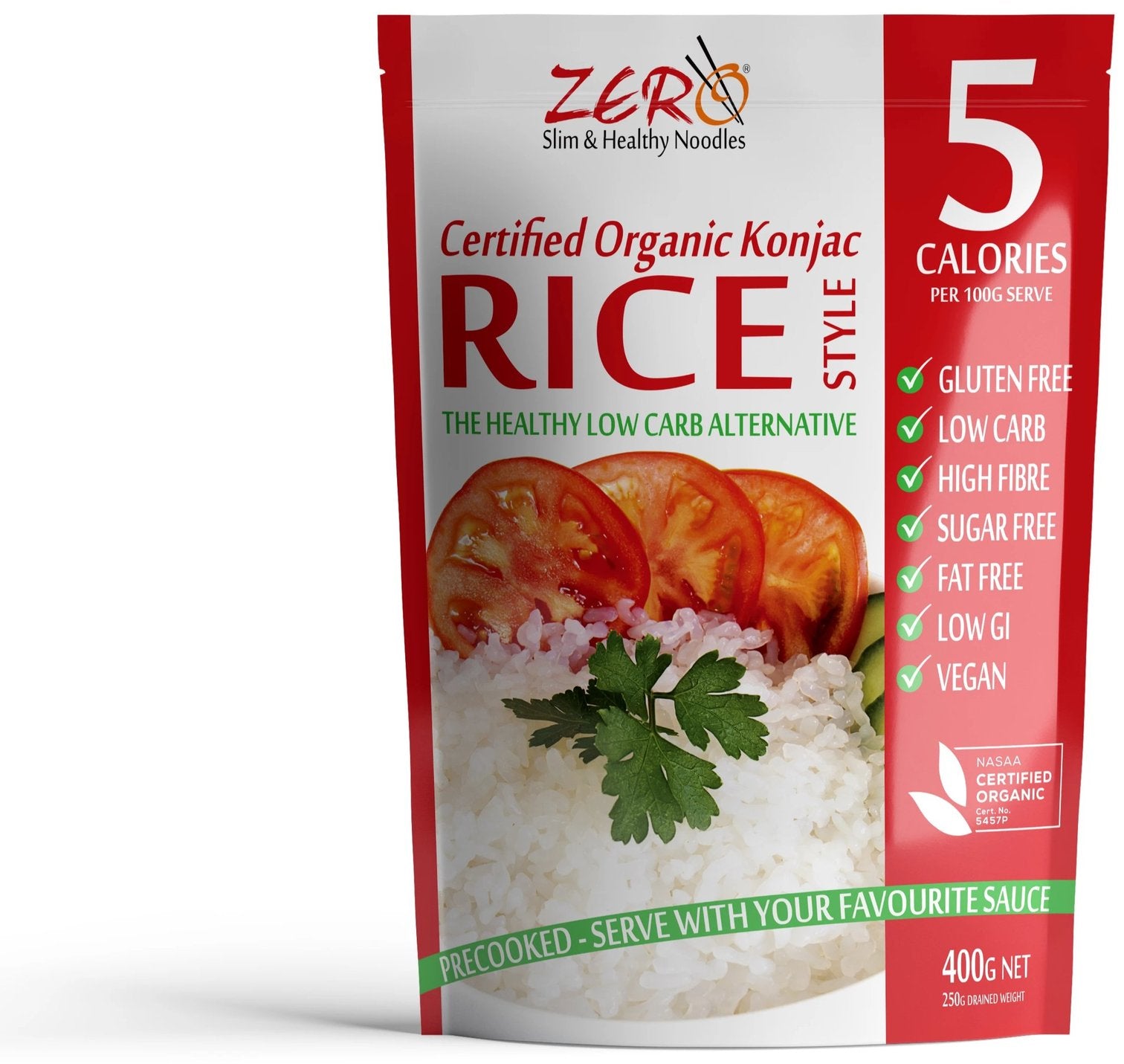 zero slim & healthy certified organic konjac rice