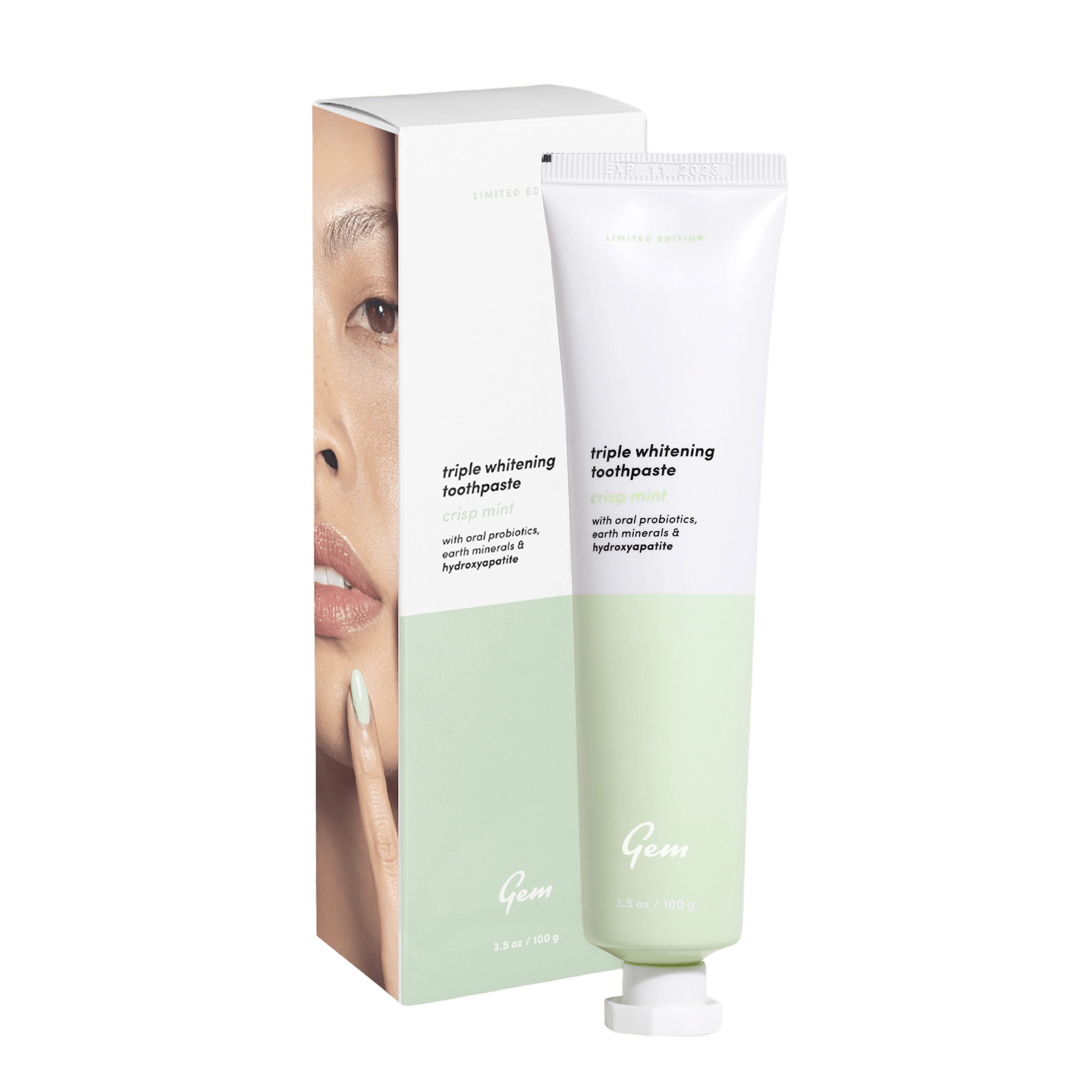 Gem Health & Beauty Gem Triple Whitening Fluoride Toothpaste Crisp Mint 100g