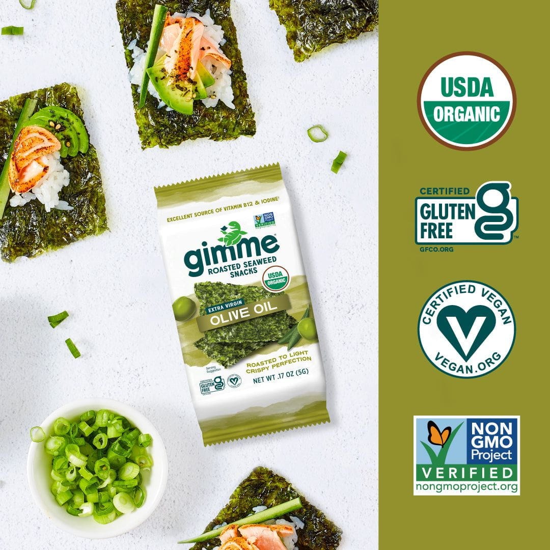Gimme Snack Foods Gimme Roasted Seaweed Snacks Olive Oil Multi Pack 6x5g