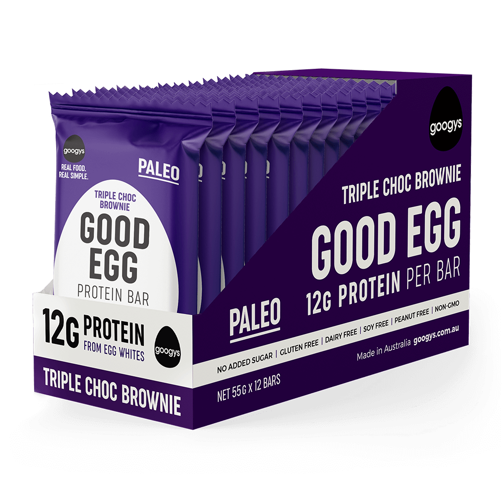 Googys Snack Foods Googys Good Egg Triple Choc Brownie 55g x 12