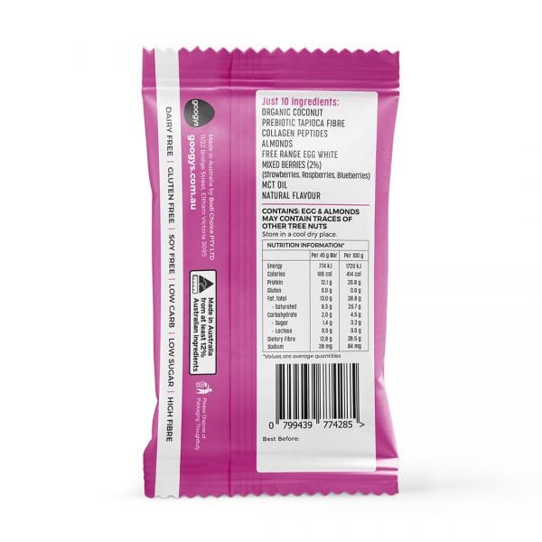 Googys Snack Foods Googys Good Fat Collagen Bar Mixed 45g x 12