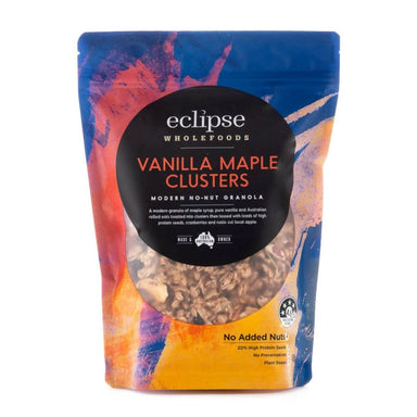 eclipse organics modern no-nut granola vanilla maple clusters 450g