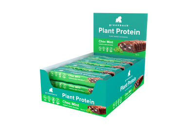 greenback plant protein chocolate mint bar 12 x 50g