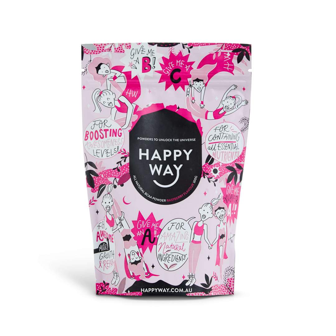 Happy Way Pre Workout Raspberry Happy Way Bcaa Powder 300g