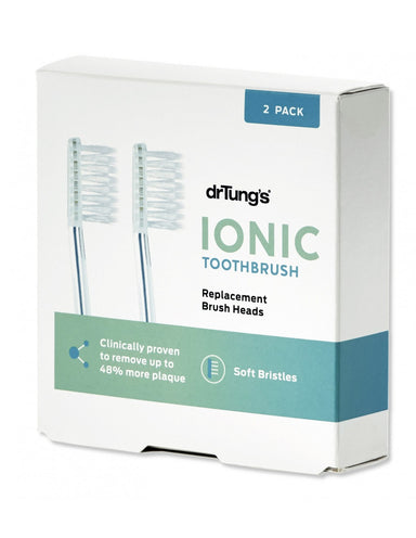 dr. tung -ionic toothbrush (soft) replacement heads (twin pack)