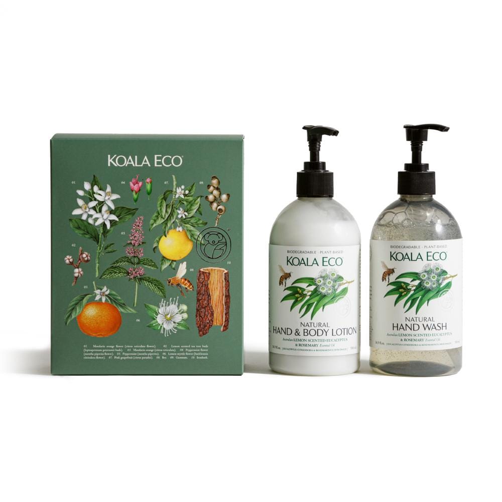 Koala Eco Household Cleaning Supplies Koala Eco Hand Wash & Body Lotion Gift Pack Lemon Scented, Eucalyptus & Rosemary 2x500ml