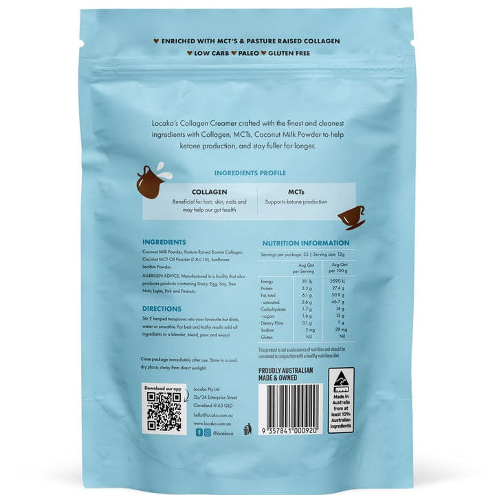 Locako Collagen Locako Coffee Creamer Raw Natural (Enriched With Mct Oil & Grass Fed Collagen) 300G