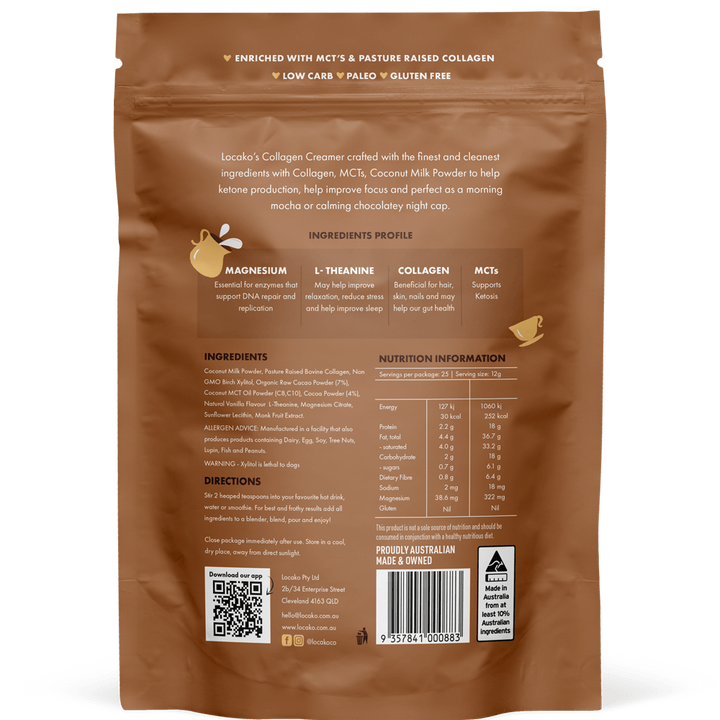 Locako Vitamins & Supplements Locako Collagen Creamer Focus (Decadent Chocolate) 300g