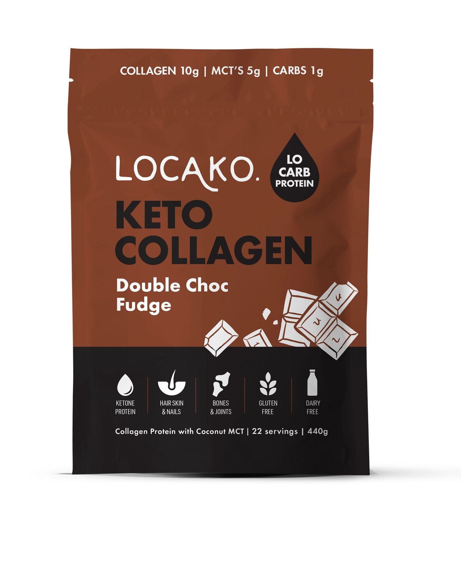 Locako Vitamins & Supplements Locako Keto Collagen Double Choc Fudge 440g