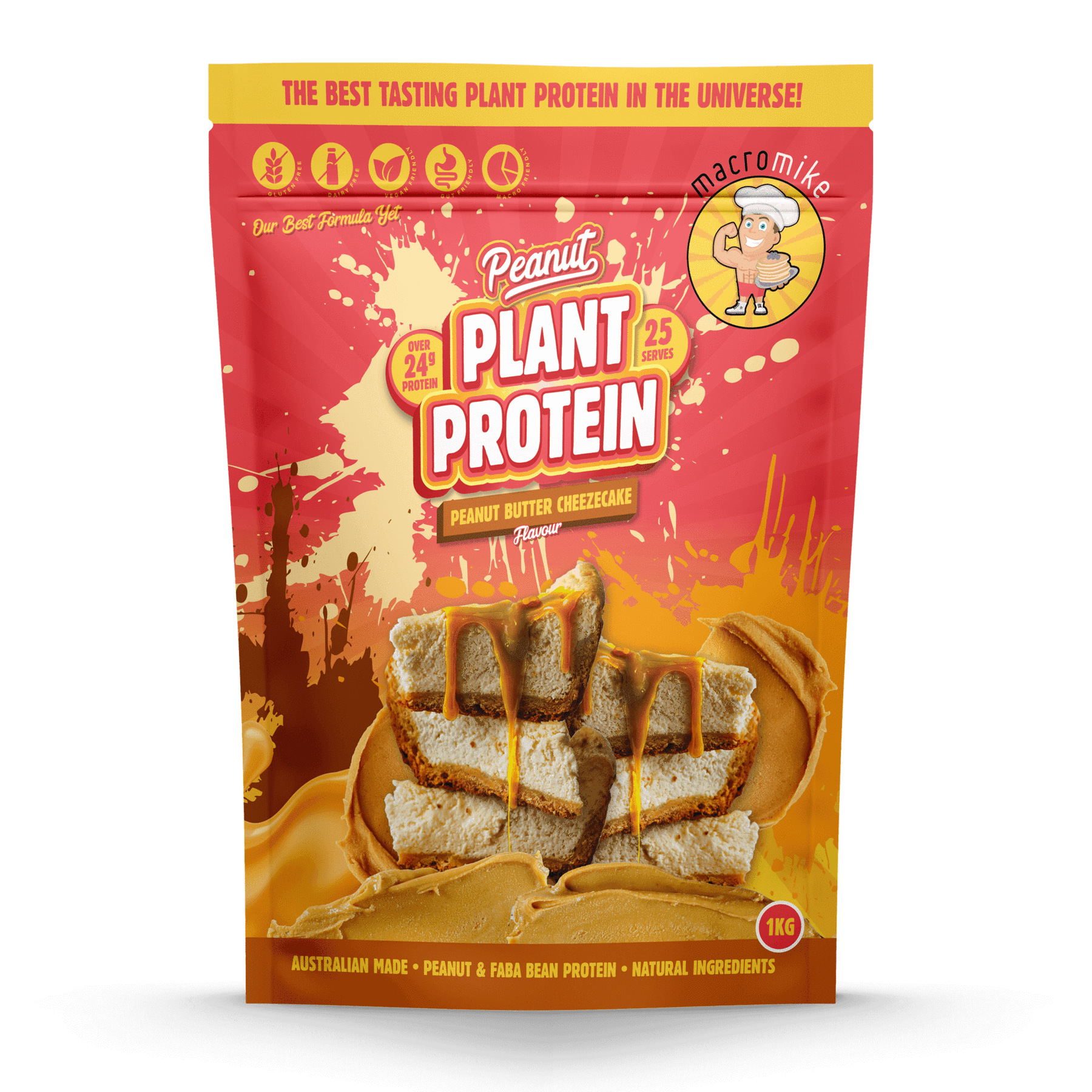 Macro Mike Protein Powder 1kg Macro Mike Peanut Plant Protein Peanut Butter Cheezecake