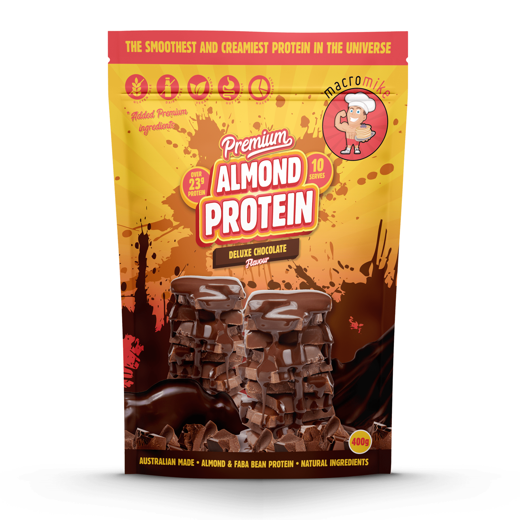 Macro Mike Protein Powder 400g Macro Mike Premium Almond Protein Deluxe Chocolate