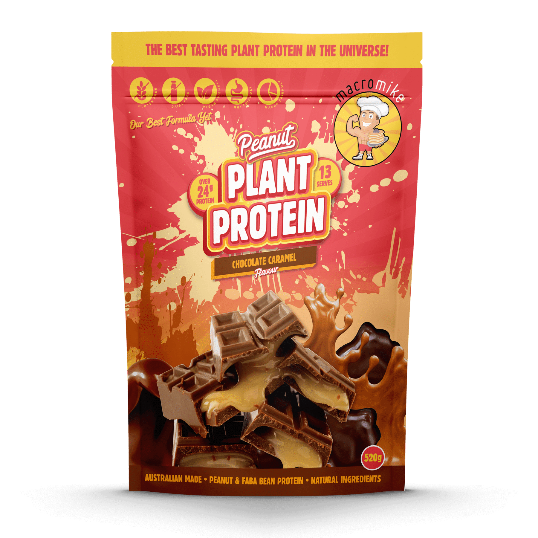 Macro Mike Protein Powder 520G Macro Mike Peanut Plant Protein Chocolate Caramel