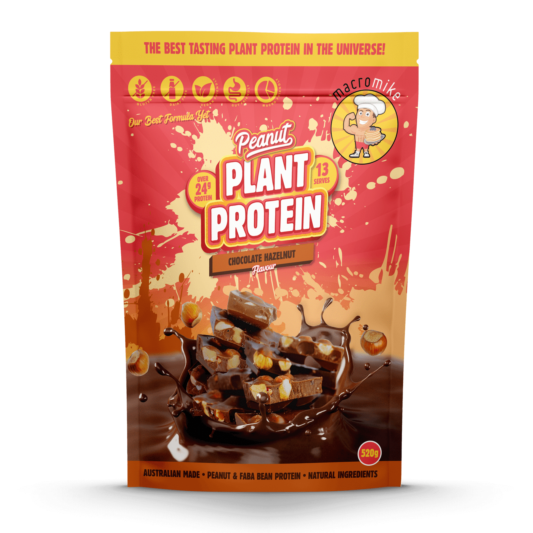Macro Mike Protein Powder 520G Macro Mike Peanut Plant Protein Chocolate Hazelnut