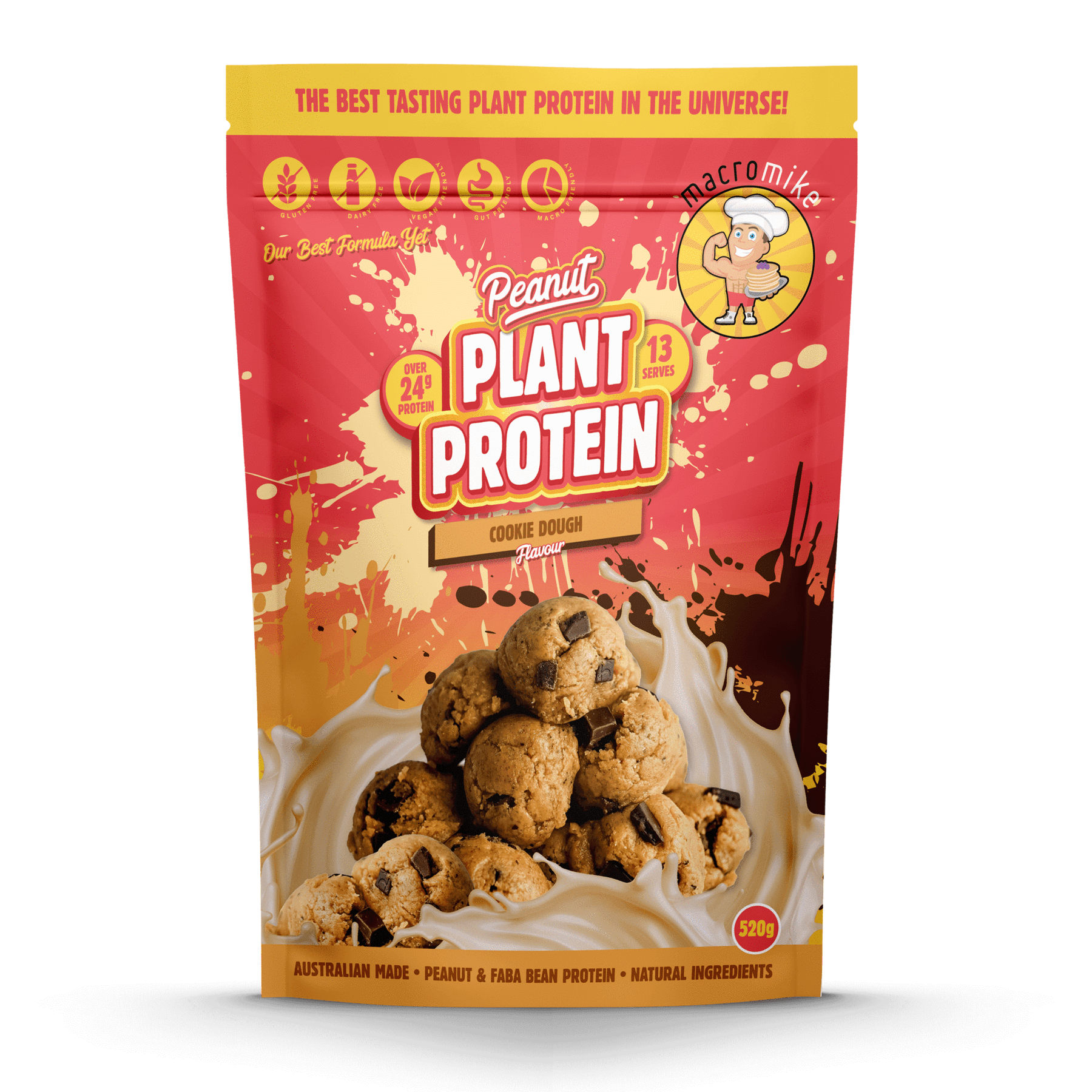 Macro Mike Protein Powder 520G Macro Mike Peanut Plant Protein Cookie Dough