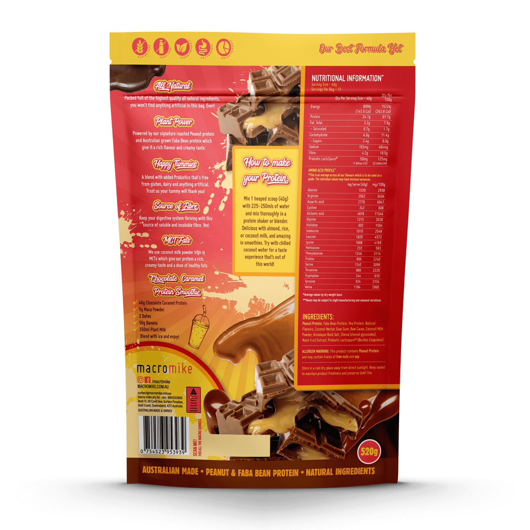 Macro Mike Protein Powder Macro Mike Peanut Plant Protein Chocolate Caramel