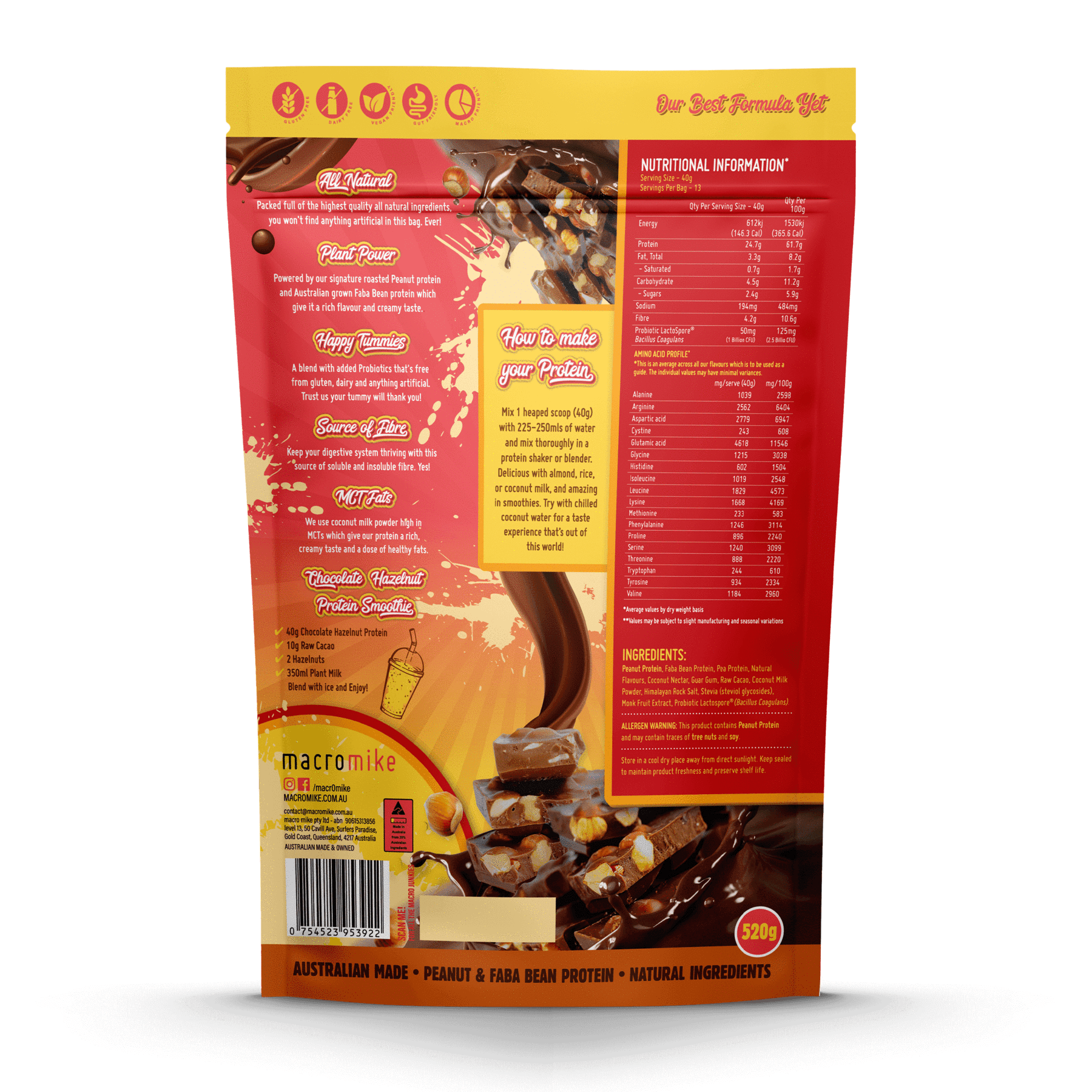 Macro Mike Protein Powder Macro Mike Peanut Plant Protein Chocolate Hazelnut