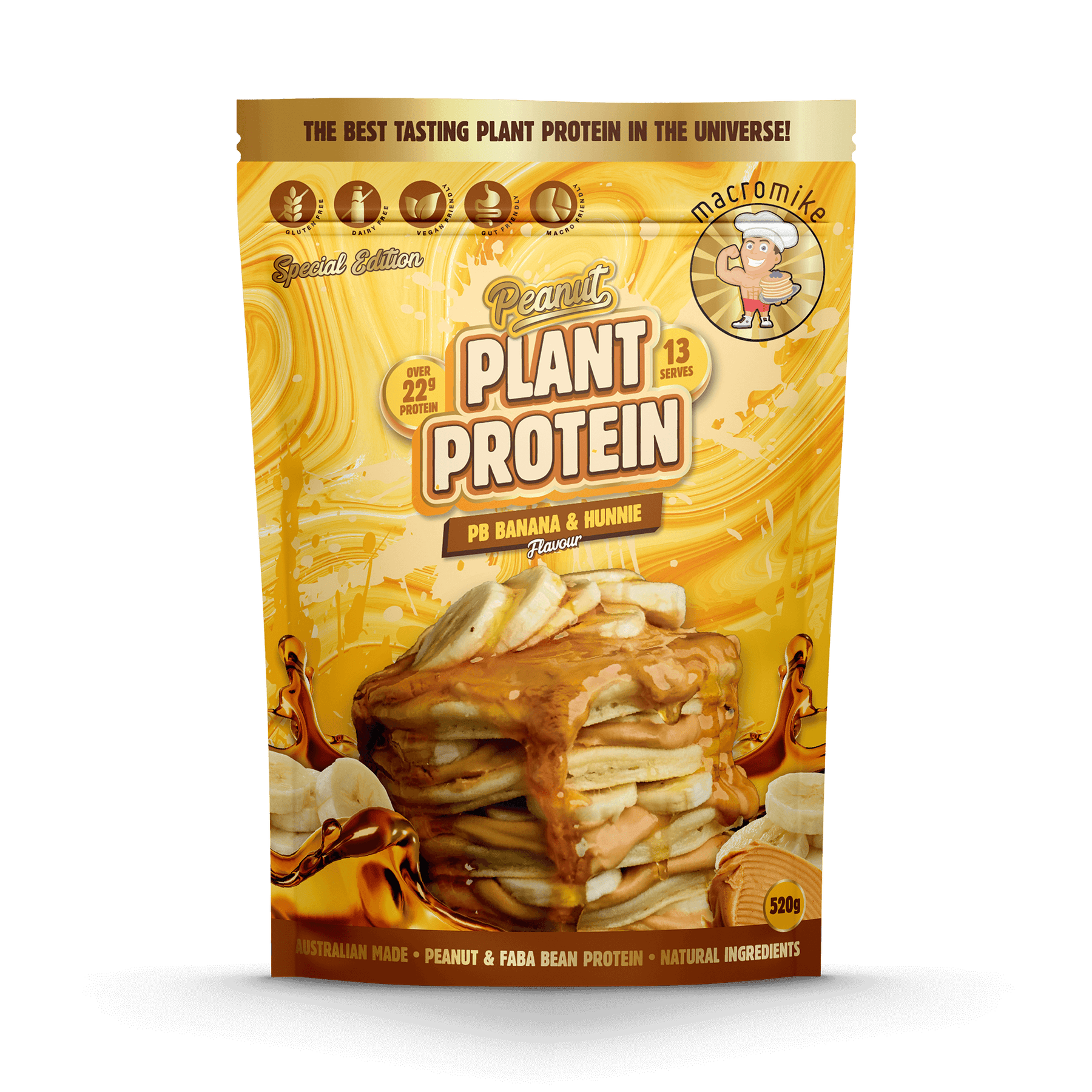 Macro Mike Protein Powder Macro Mike Peanut Plant Protein PB Banana & Hunnie 520g