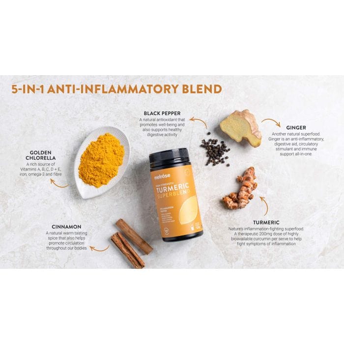 Melrose Organic Vitamins Melrose High Strength Turmeric Superblend Instant Powder 120g