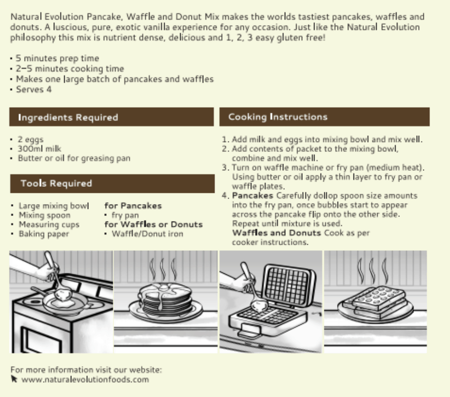 Natural Evolution Vanilla Pancake & Waffle Mix Natural Evolution Vanilla Pancake & Waffle Mix  389g
