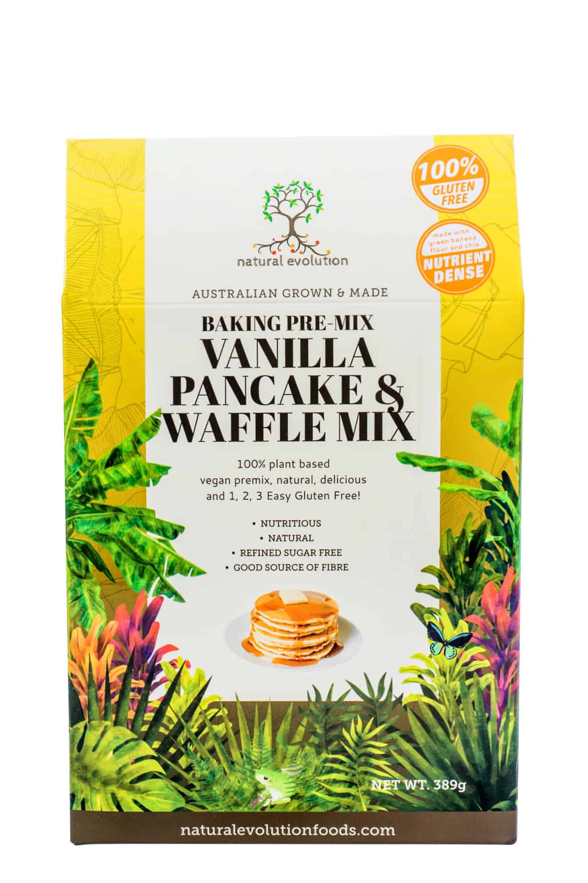 Natural Evolution Vanilla Pancake & Waffle Mix Natural Evolution Vanilla Pancake & Waffle Mix  389g