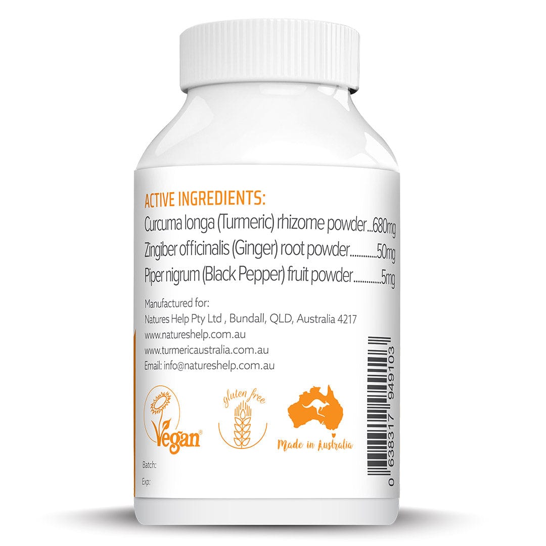 Nature's Help Vitamins Nature's Help Organic Turmeric With Black Pepper & Ginger 120 Capsules