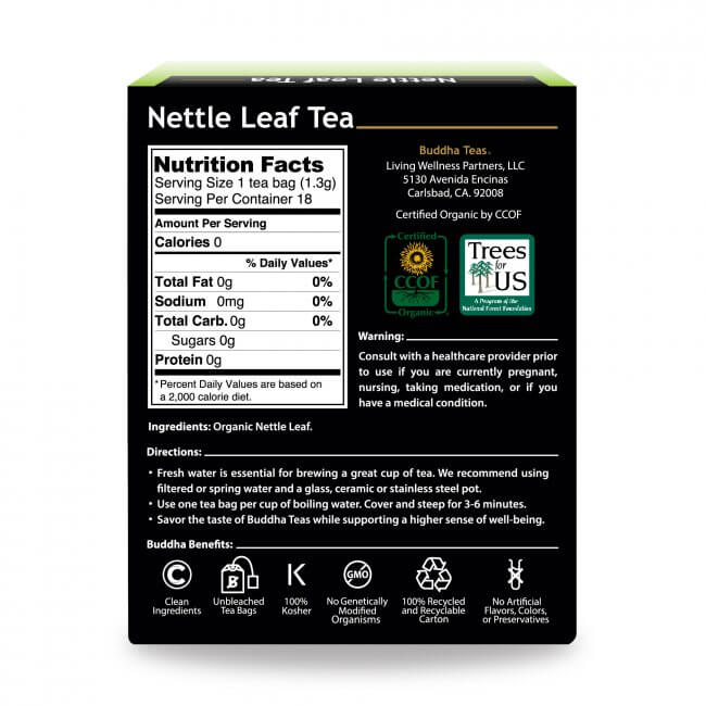 buddha teas organic herbal nettle leaf tea  18 sachets