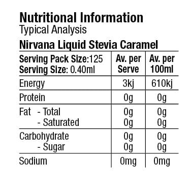 Nirvana Monk Fruit Sweetener Nirvana Liquid Stevia Caramel 50ml