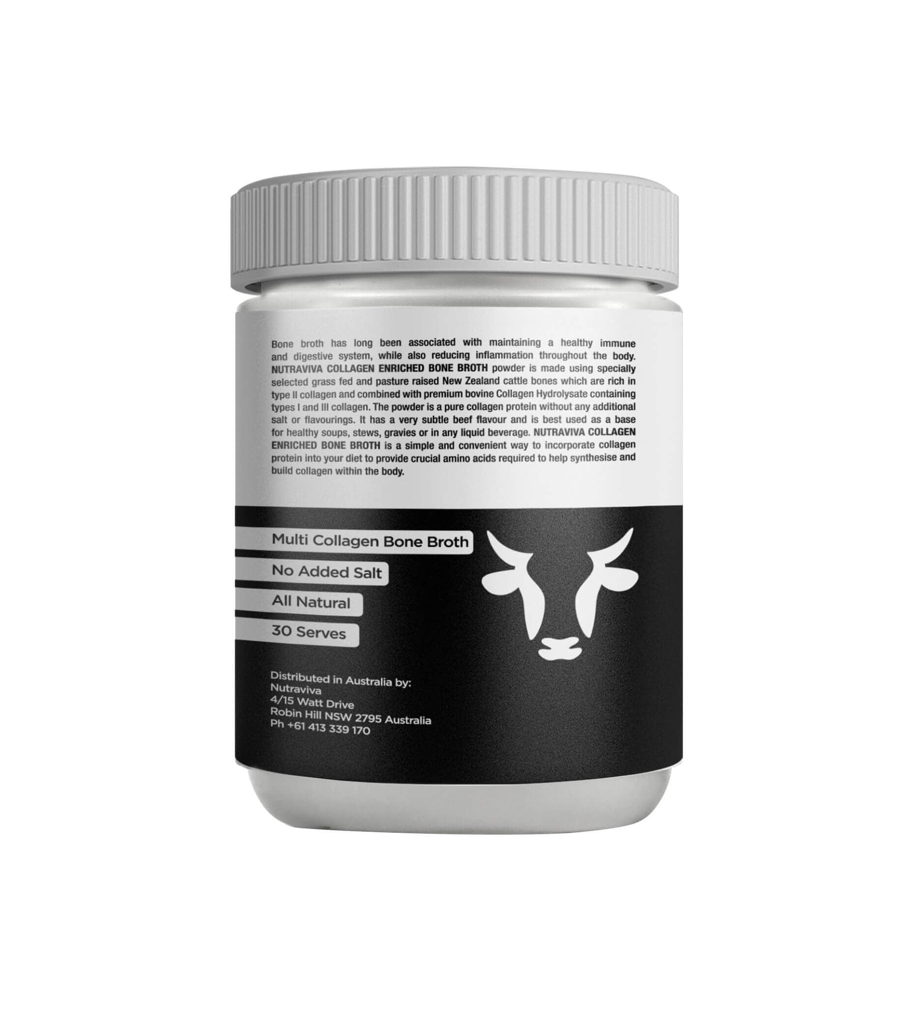 Nutraviva Collagen NutraViva NesProteins Bone Broth Beef Collagen Enriched Pure & Unflavoured 300g