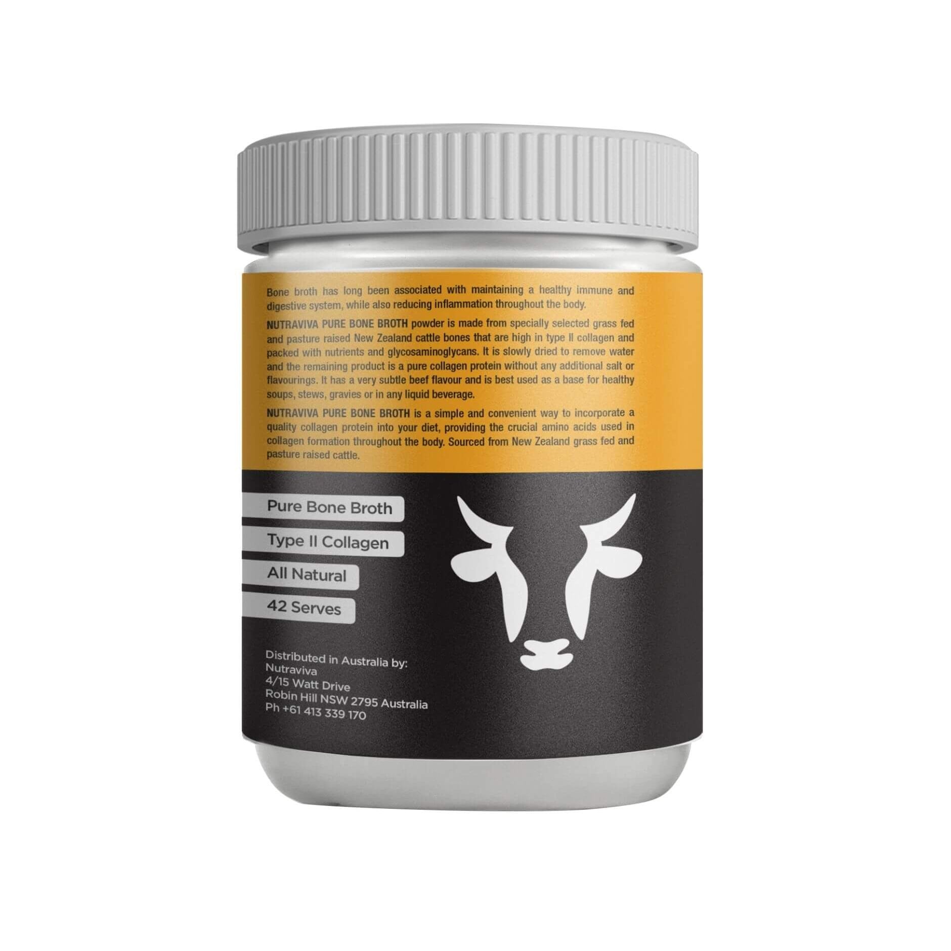 Nutraviva Electrolytes NutraViva NesProteins Bone Broth Beef Pure Unflavoured 300g