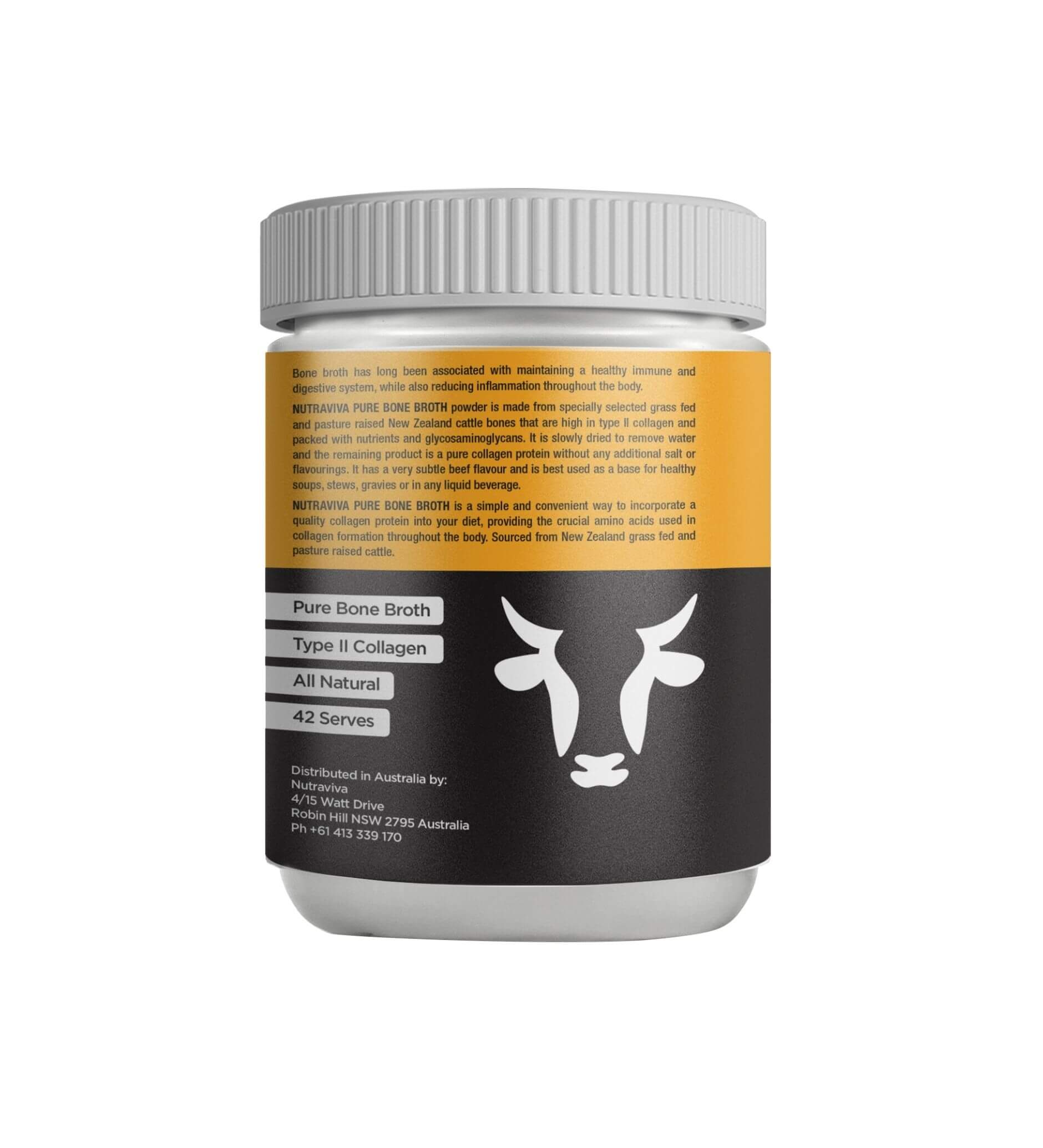 Nutraviva Electrolytes NutraViva NesProteins Bone Broth Beef Pure Unflavoured 300g