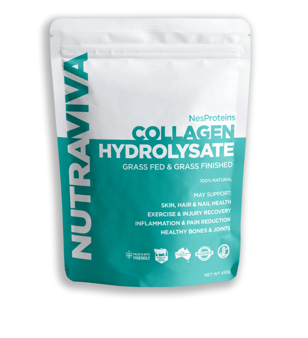 Nutraviva Vitamins & Supplements Nutraviva Collagen Hydrolysate Grass Fed 450g