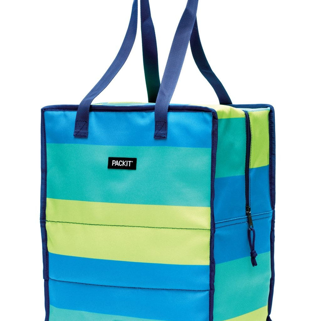 PackIt Grocery Tote Bag Fresh Stripe CLEARANCE  Packit Freezable Grocery Tote Bag