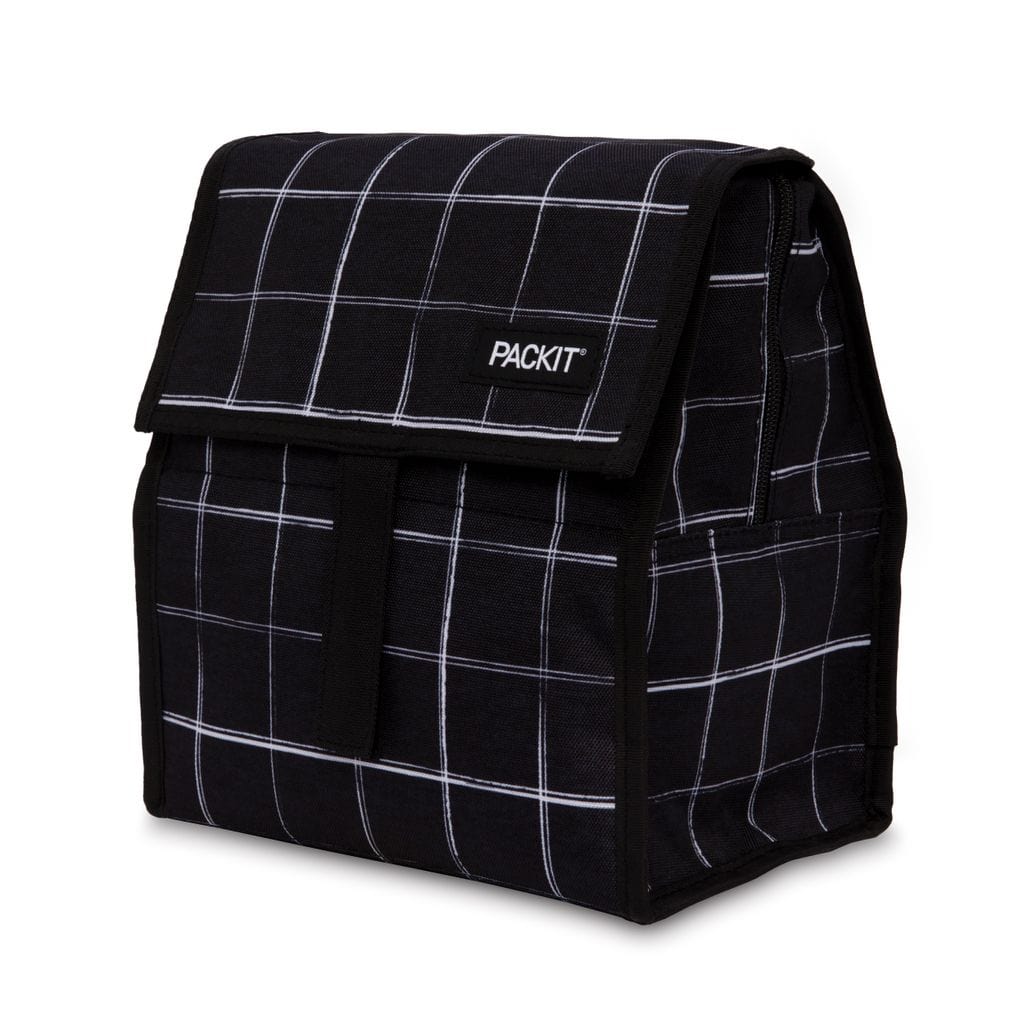 PackIt Lunch Box Black Grid PackIt Freezable Lunch Bag