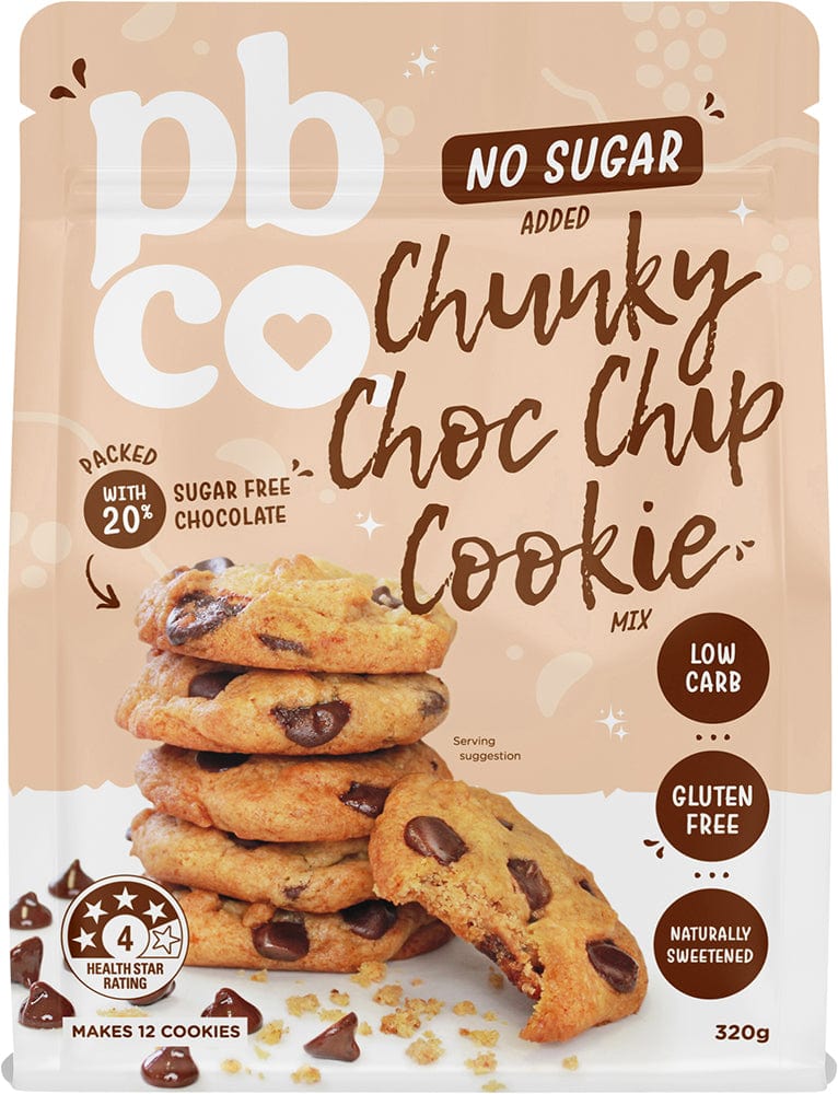 PBCO Baking Mixes PBCO Chunky Choc Chip Cookie Mix No Sugar Added 320g
