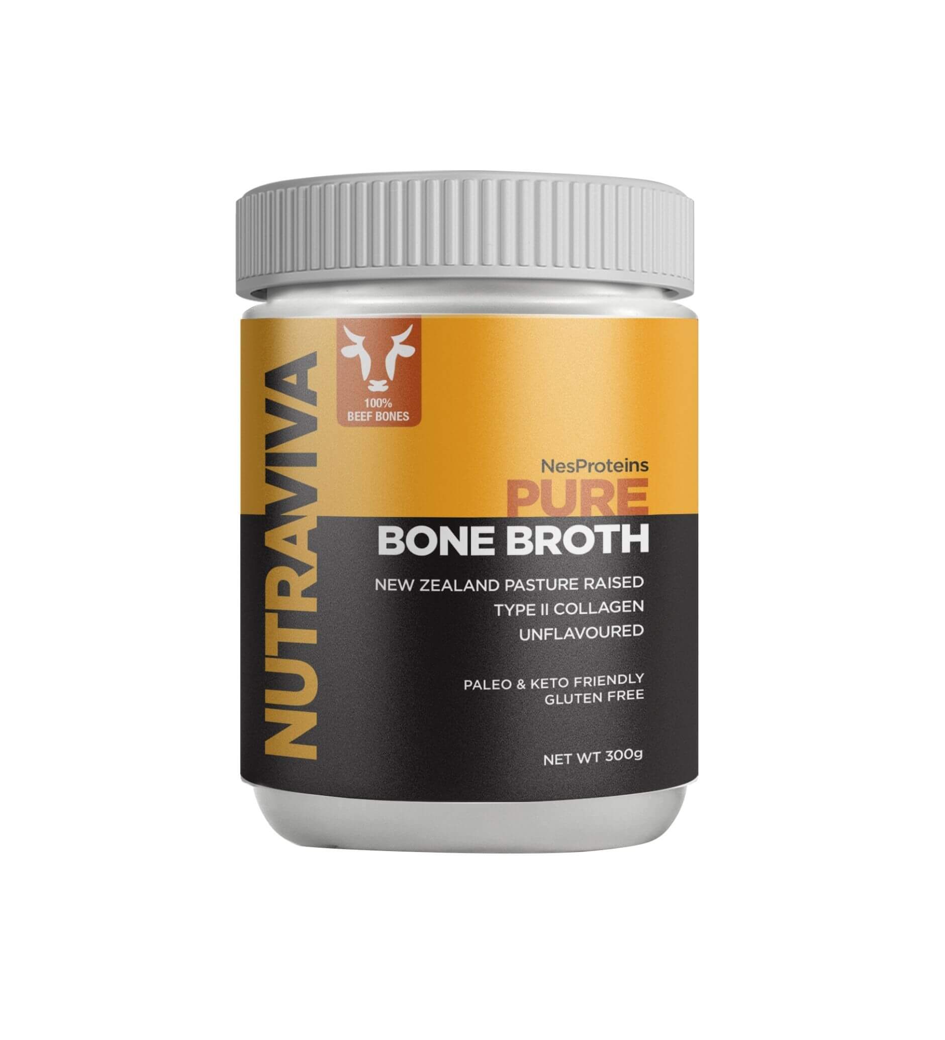 nutraviva nesproteins bone broth beef pure unflavoured 300g