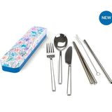 RETROKITCHEN Cutlery Set Passport Stamps RETRO KITCHEN Carry Your Cutlery - Stainless Steel Cutlery Set