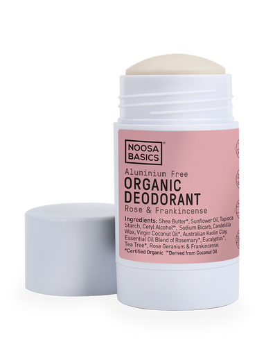 noosa basics organic deodorant stick  60g (various scents) rose & frankincense
