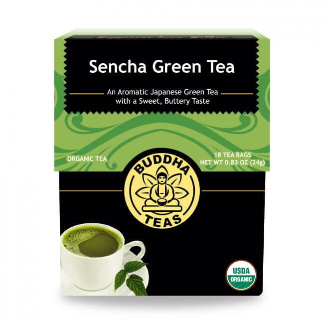 buddha teas organic herbal tea bags sencha green tea 18 sachets