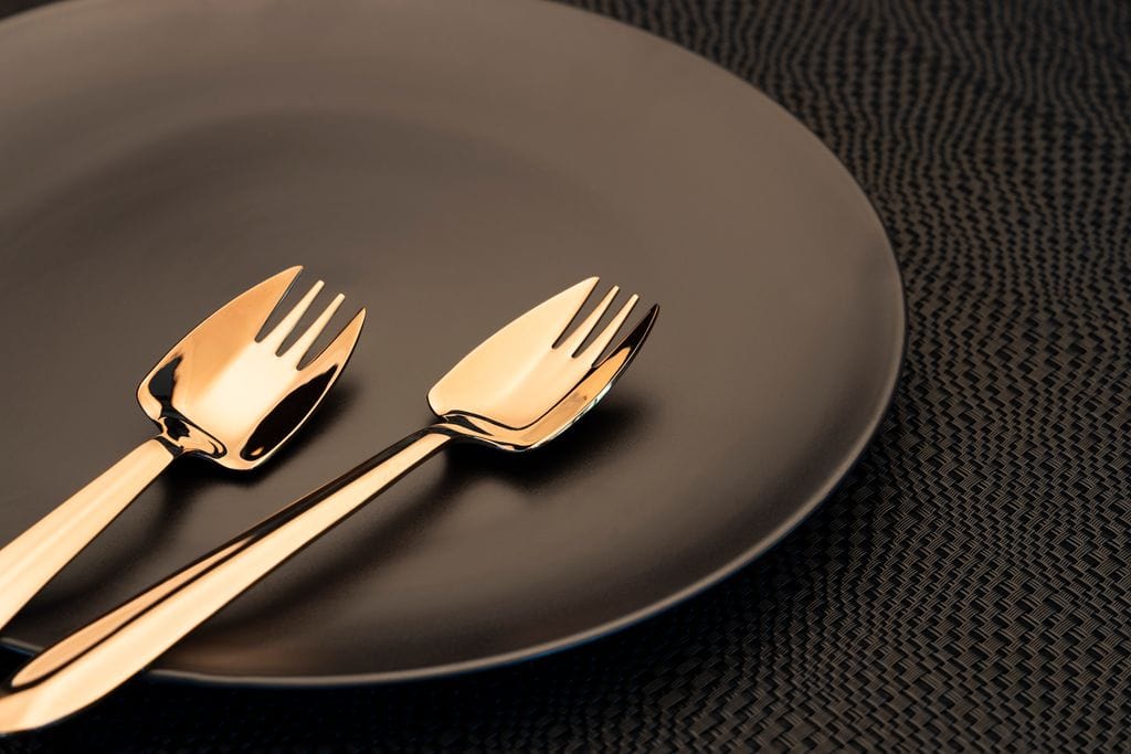 Splayd Cutlery Set Splayd Black Label Rose Gold Mirror Set of 6