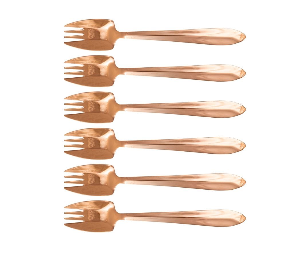 Splayd Cutlery Set Splayd Black Label Rose Gold Mirror Set of 6