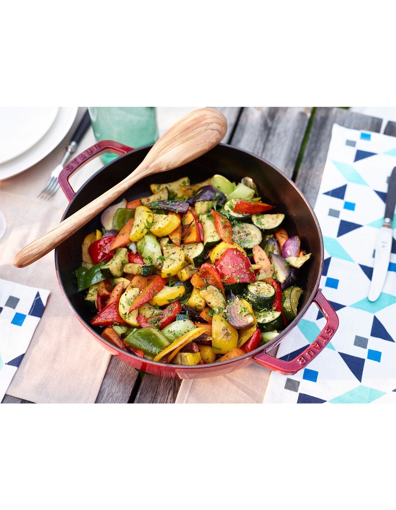 Staub Saute Pan Staub Saute Pan Chistera Round 26cm Cherry Red