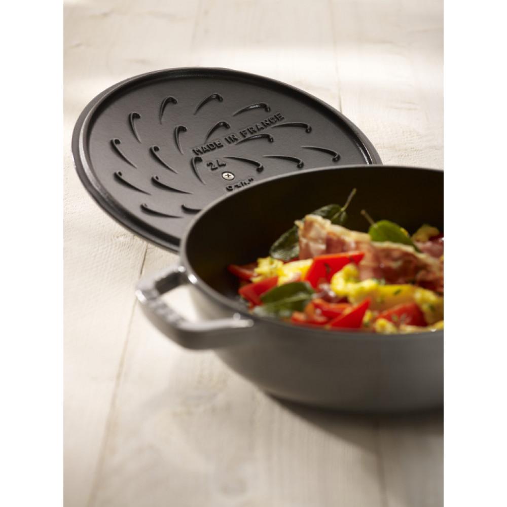 Staub Saute Pan Staub Saute Pan Chistera Round 26cm Graphite